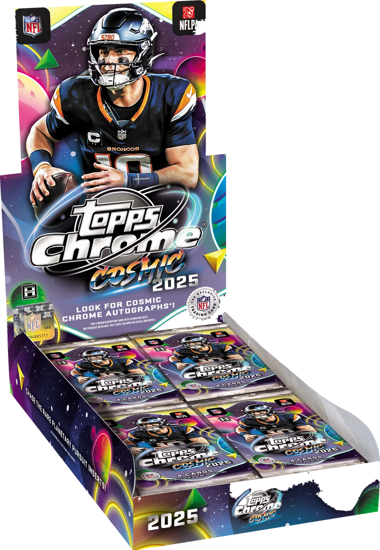 2025 Topps Cosmic Chrome Football Hobby Box front