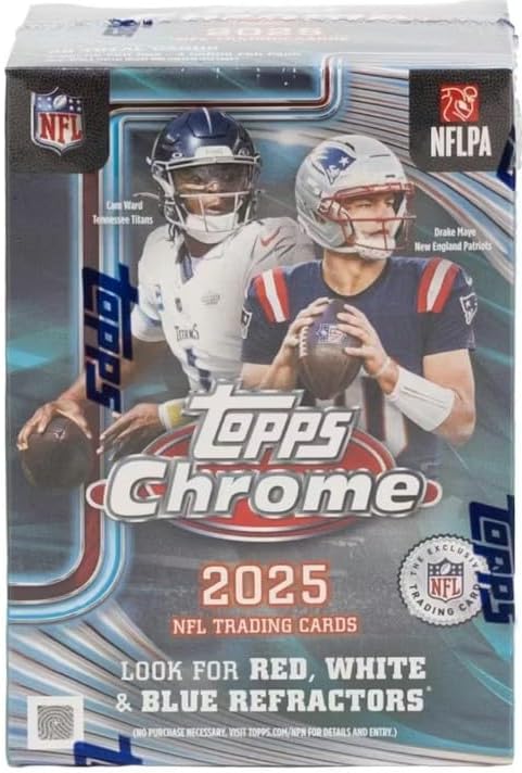 2025 Topps Chrome Football Blaster Box back