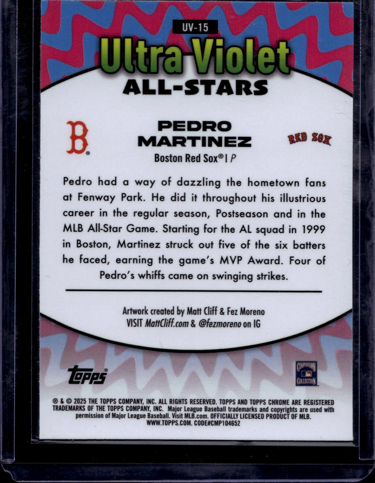 2025 Topps Chrome #UV-15 Pedro Martinez Ultra Violet All-Stars back