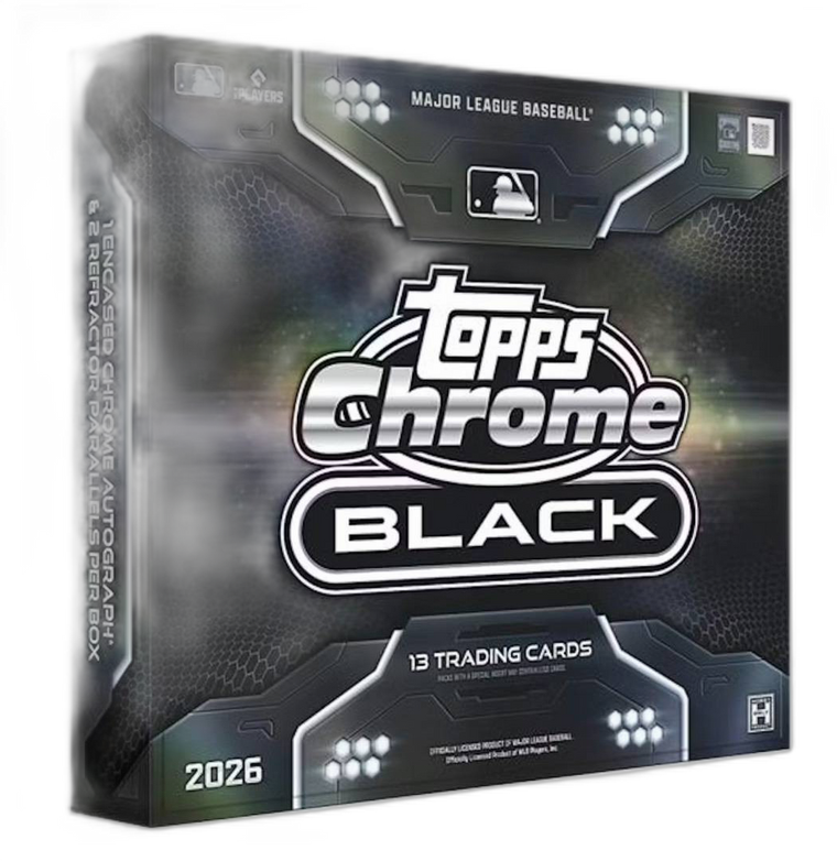 2026 Topps Chrome Black Baseball Hobby Box front
