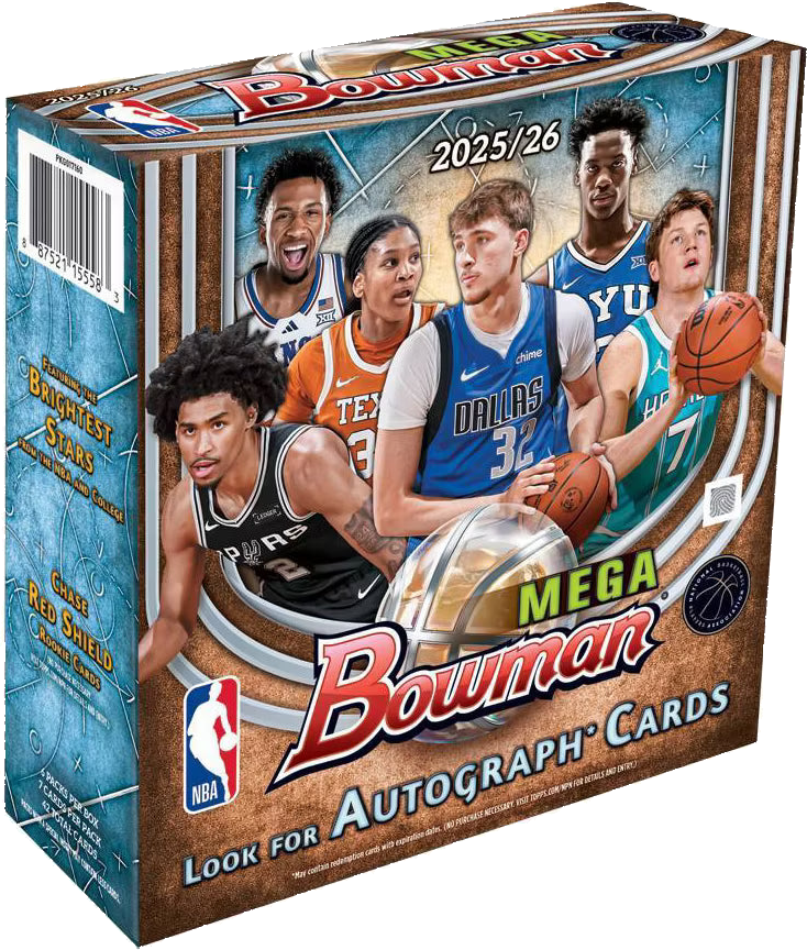2025-26 Topps NBA Bowman Basketball Trading Card Mega Box front