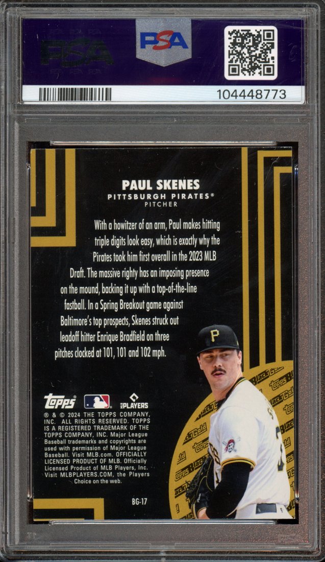2024 Topps Update Black Gold Paul Skenes #BG-17 back