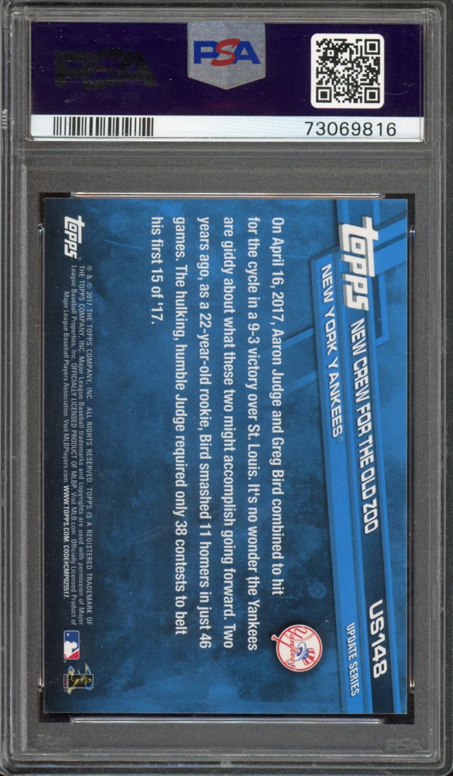 2017 Topps Update Aaron Judge/Greg Bird #US148 The Next Dynasty back