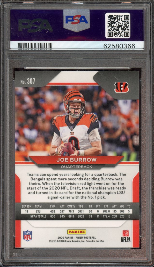 2020 Panini Prizm Joe Burrow #307 back