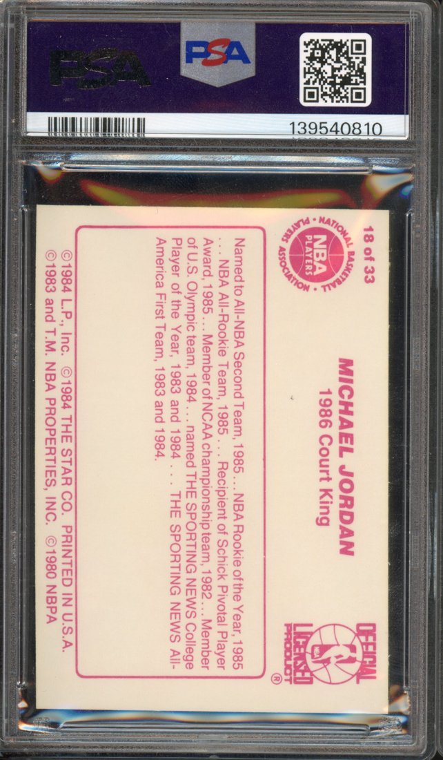 1986 Star Court Kings Michael Jordan #18 back