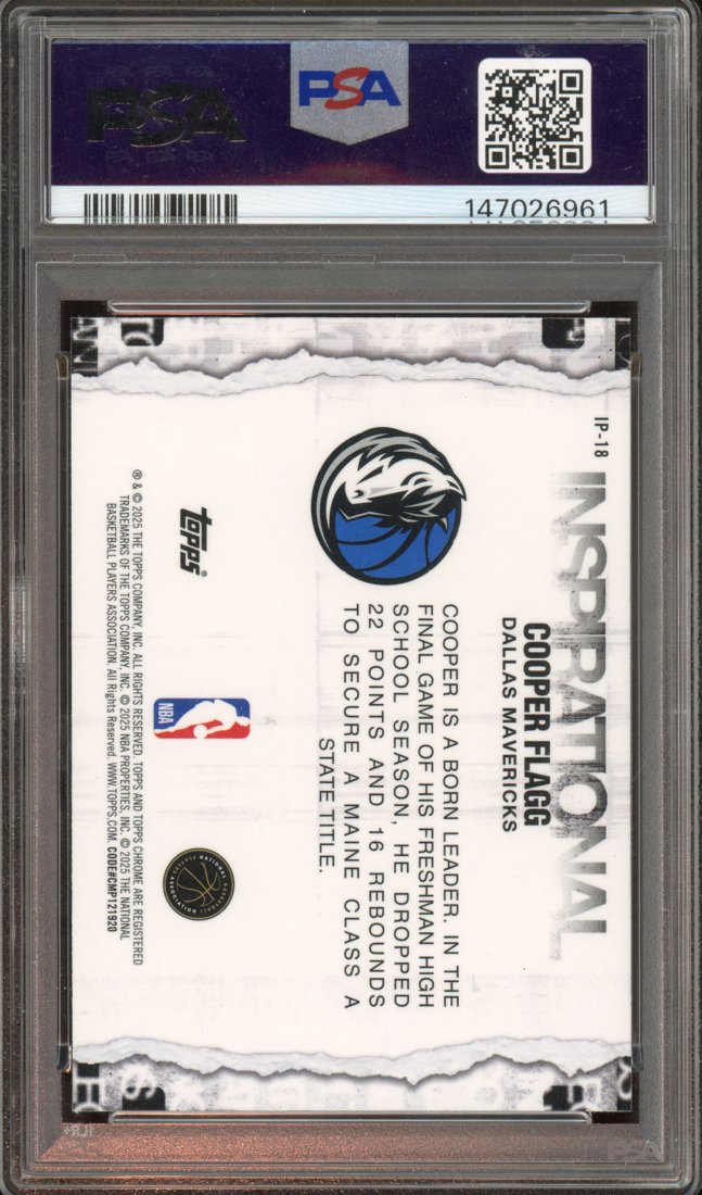2025 Topps Chrome Inspirational Cooper Flagg #IP-18 back