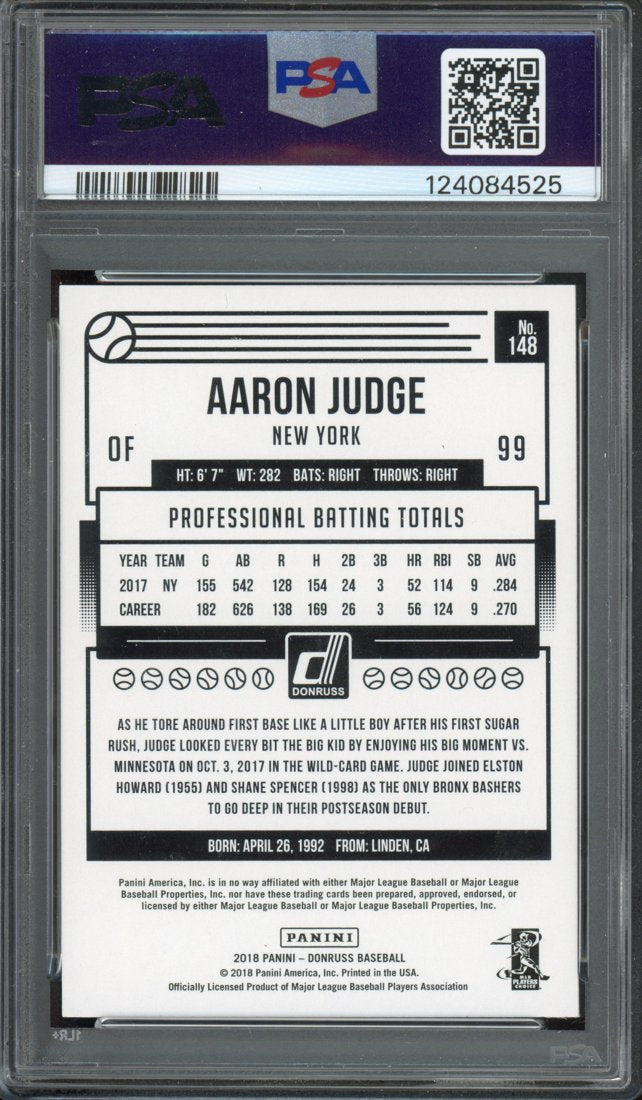 2018 Donruss Aaron Judge #148 back