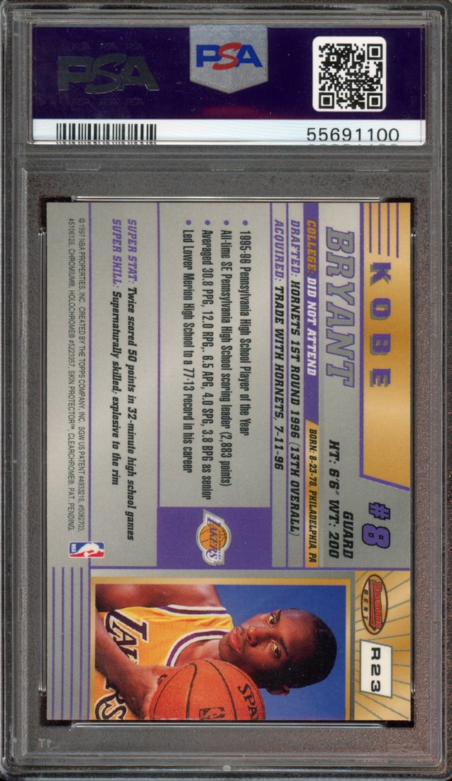 1996 Bowman's Best Kobe Bryant #R23 back