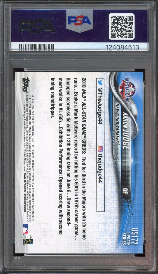2018 Topps Update Aaron Judge #US172 back