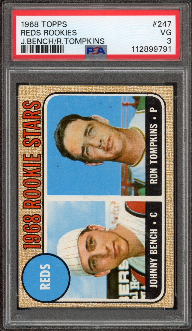 1968 Topps Johnny Bench / Ron Tompkins #247 front