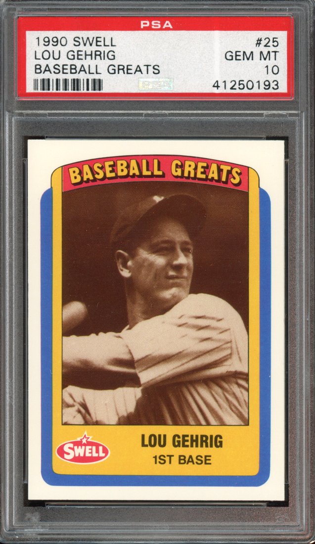 1990 Swell Baseball Greats Lou Gehrig #25 front