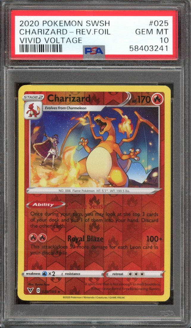 2020 Sword & Shield Vivid Voltage Charizard #025/185 Reverse Holo front