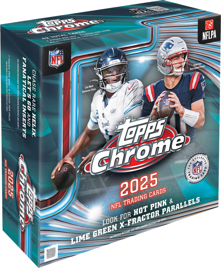 2025 Topps Chrome Football Mega Box front