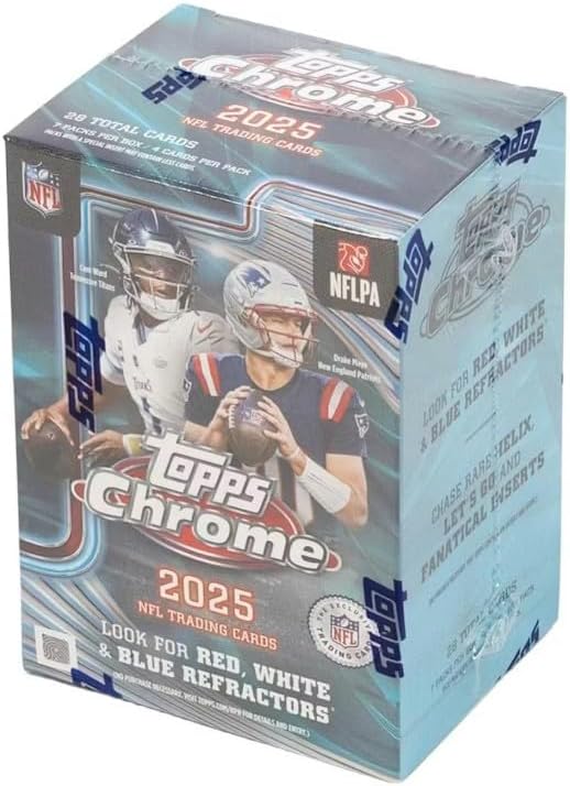 NEW 2025 CHROME FOOTBALL Card BLASTER Box,NFL is back with Topps!
