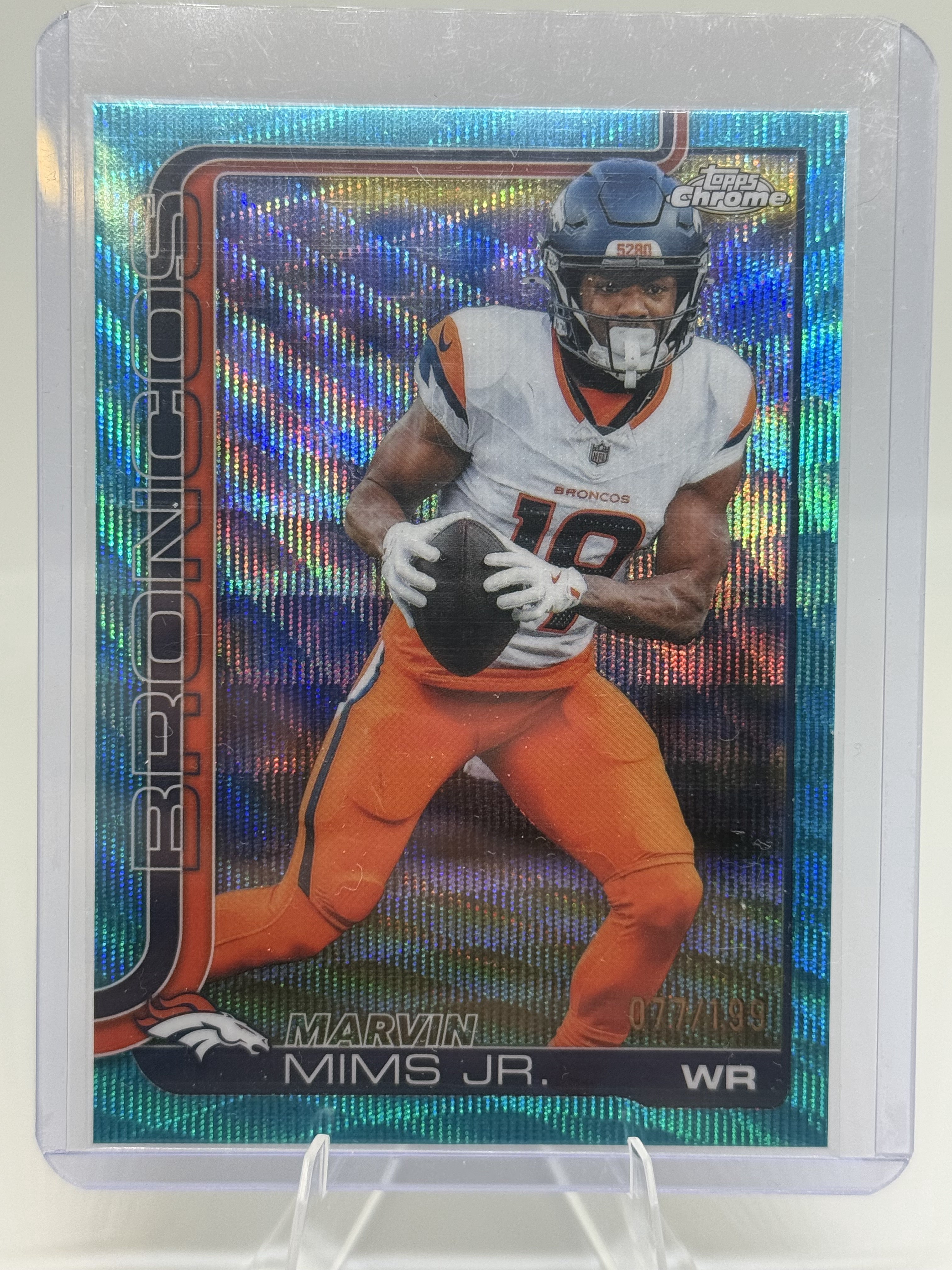 2025 Topps Chrome #87 Marvin Mims Jr. Teal Refractor /199