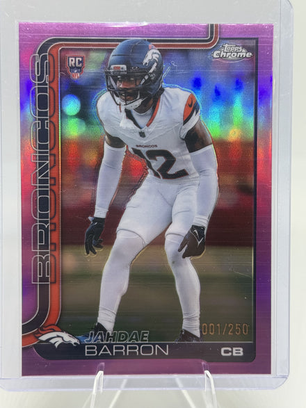 2025 Topps Chrome #359 Jahdae Barron Pink Refractor /250 (Numbered 1/250)