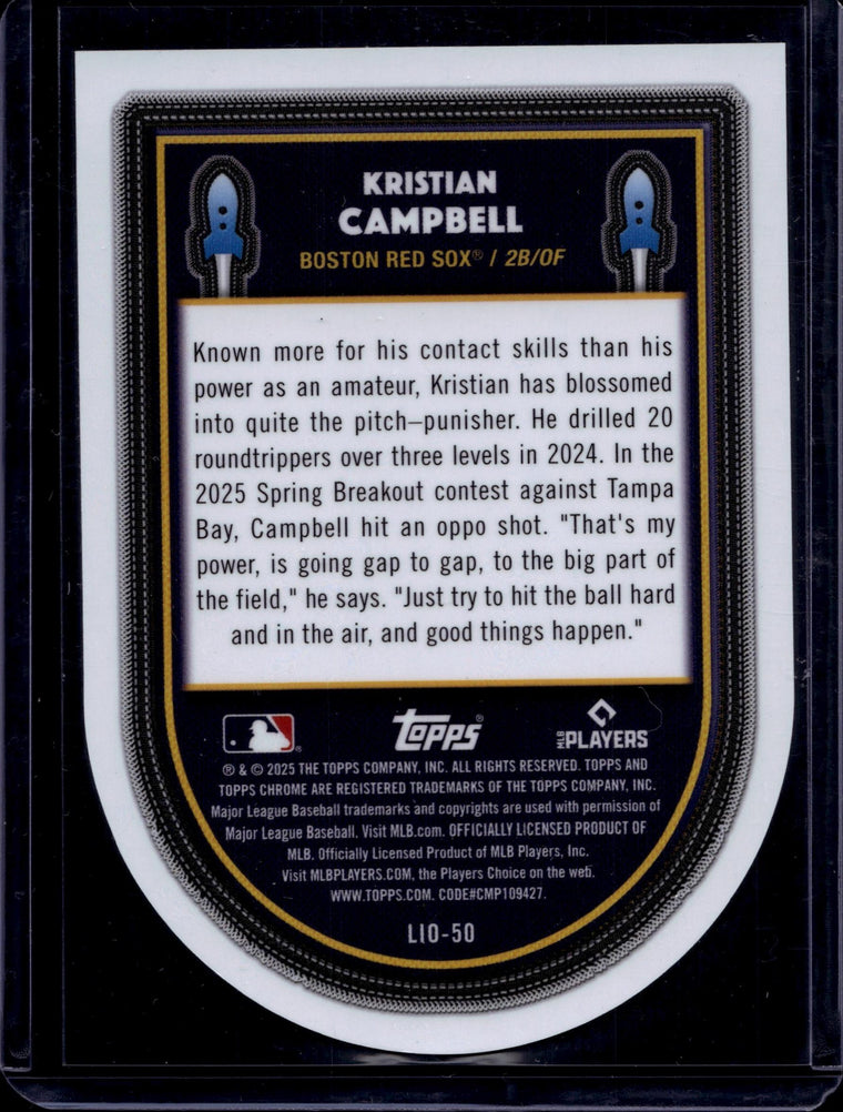 2025 Topps Chrome Cosmic #LIO-50 Kristian Campbell Launched into Orbit back