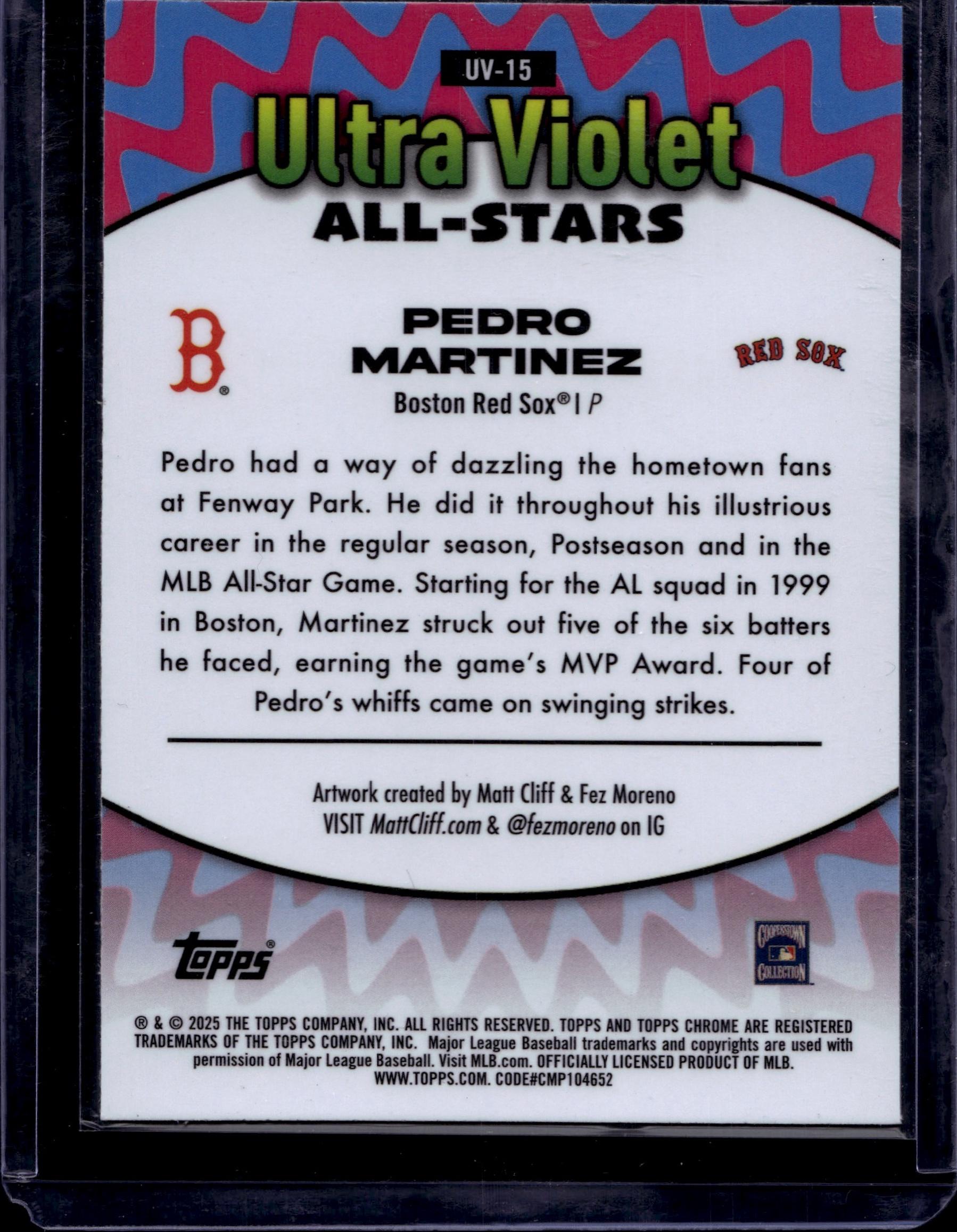 2025 Topps Chrome #UV-15 Pedro Martinez Ultra Violet All-Stars