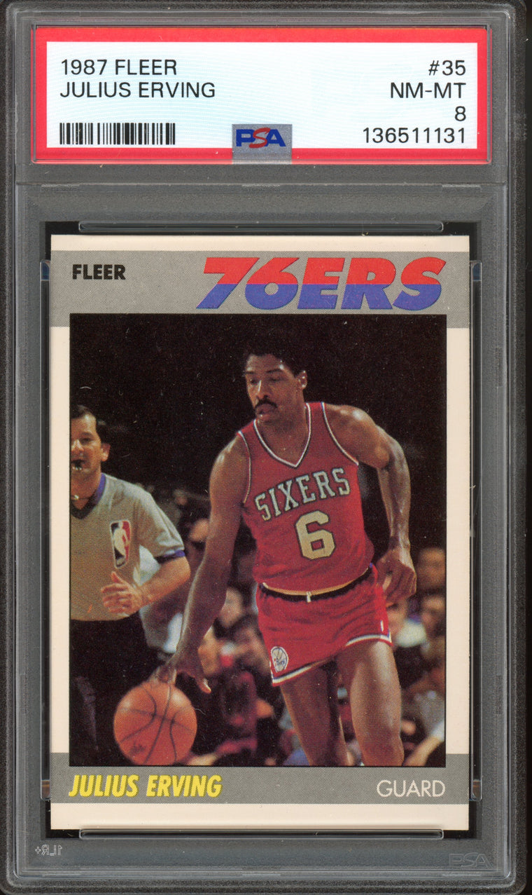 1987-88 Fleer #35 Julius Erving PSA 8 front