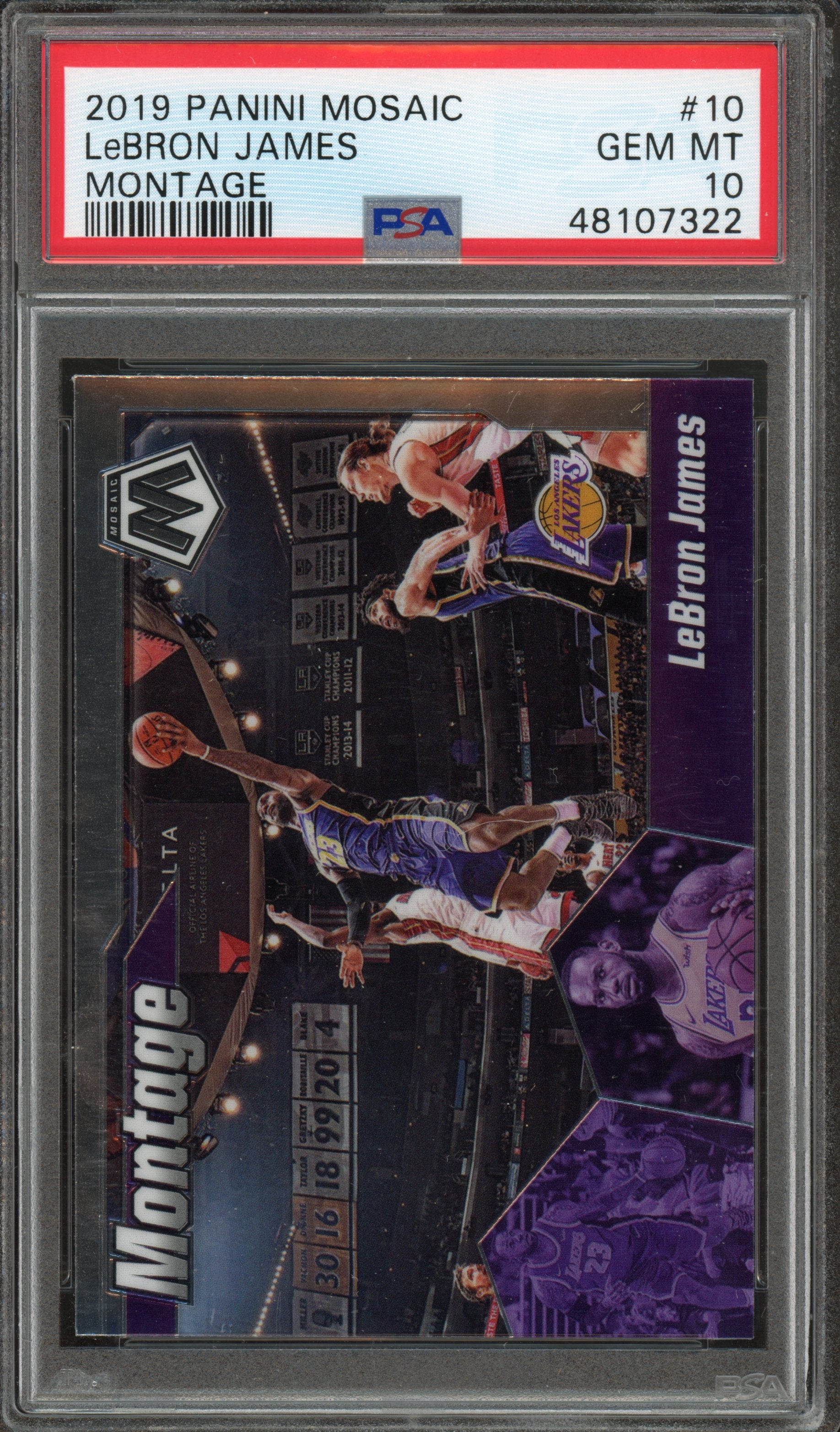2019-20 Panini Mosaic #10 LeBron James Montage Mosaic PSA 10