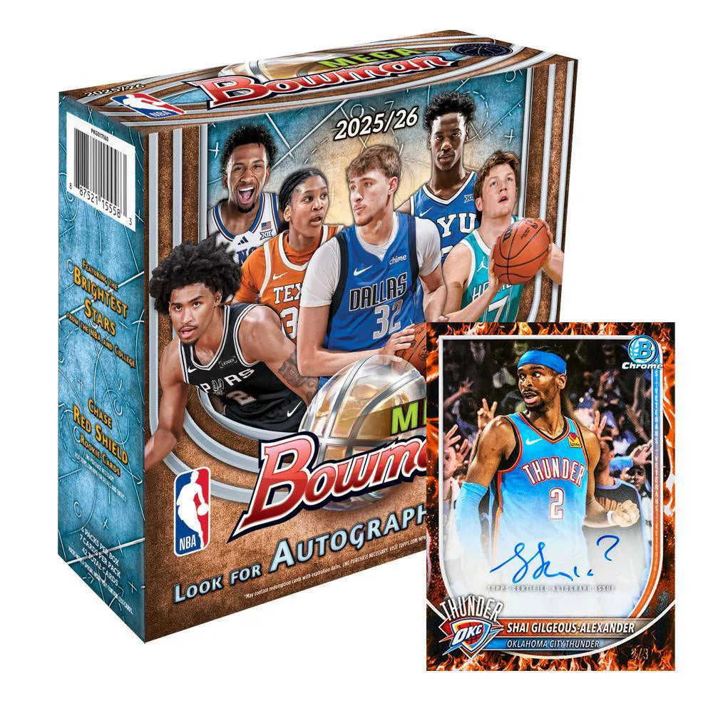 2025-26 Topps NBA Bowman Basketball Trading Card Mega Box