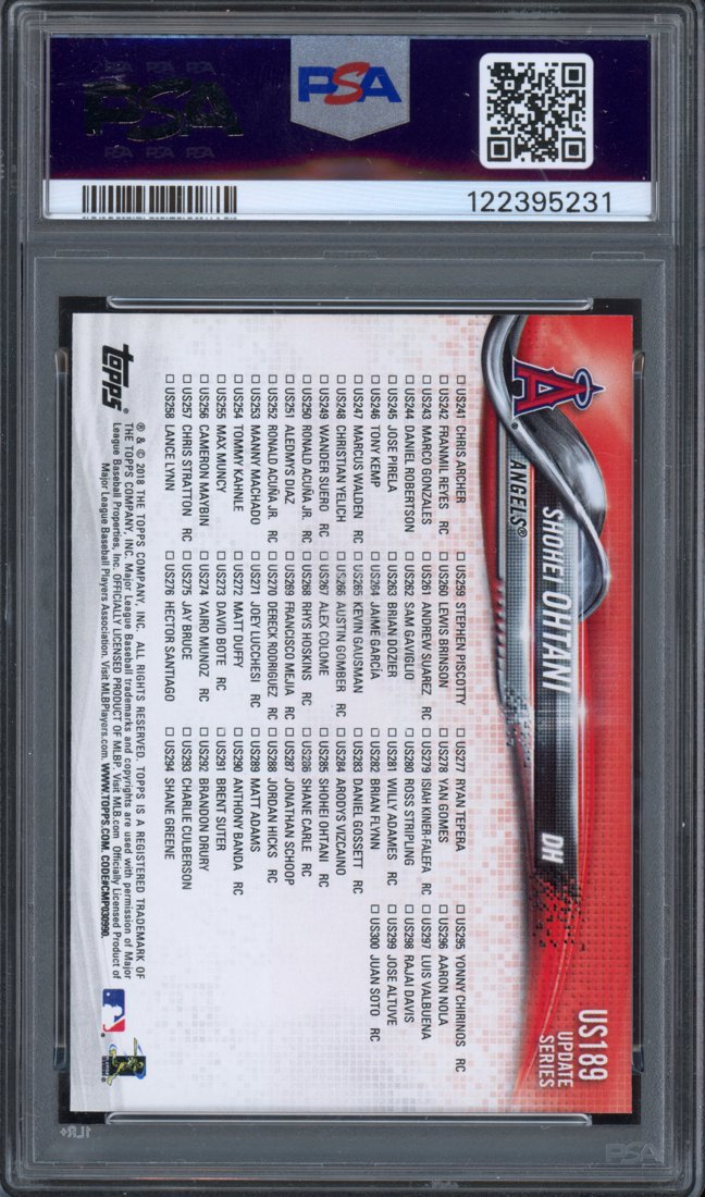 2018 Topps Update Shohei Ohtani #US189 back