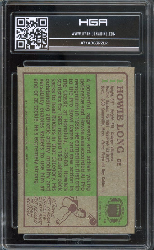 1984 Topps Howie Long (back)