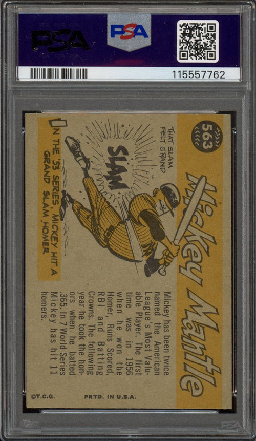 1960 Topps Mickey Mantle (back)