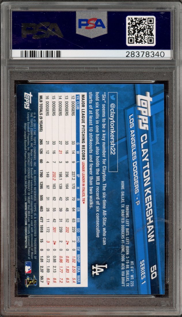 2017 Topps Clayton Kershaw #50 back