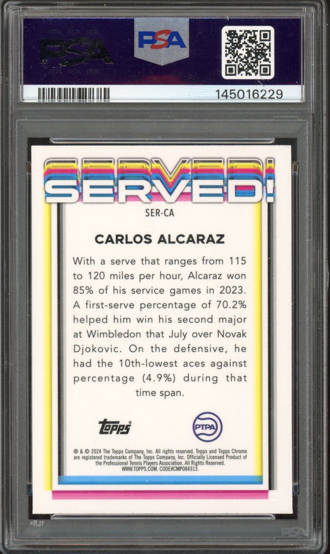 2024 Topps Chrome Served! Carlos Alcaraz #SER-CA back
