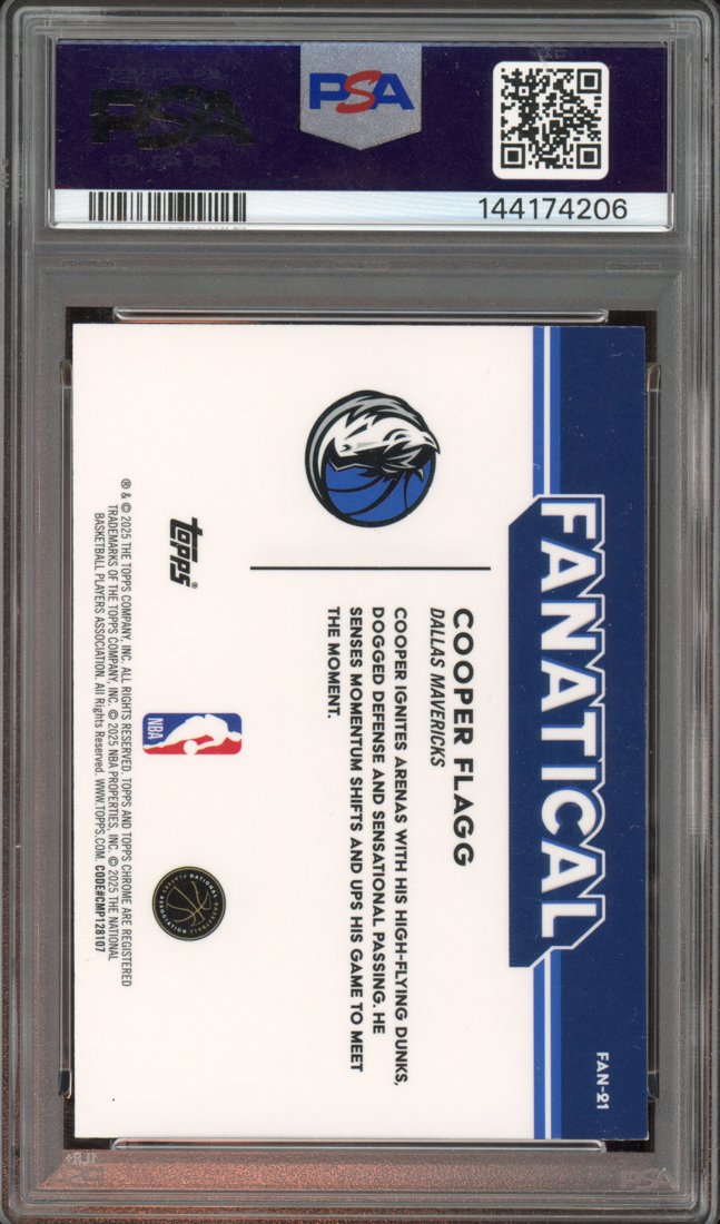 2025 Topps Chrome Fanatical Cooper Flagg #FAN-21 back