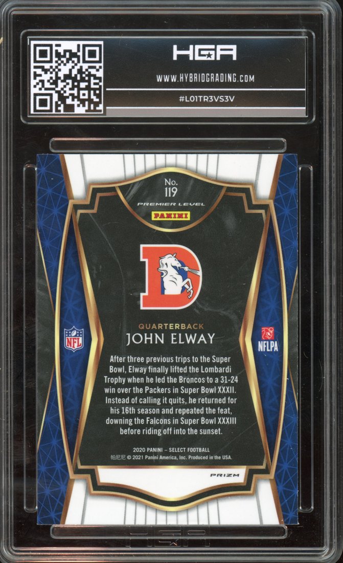 2020 Panini Select John Elway #119 Silver Prizm back