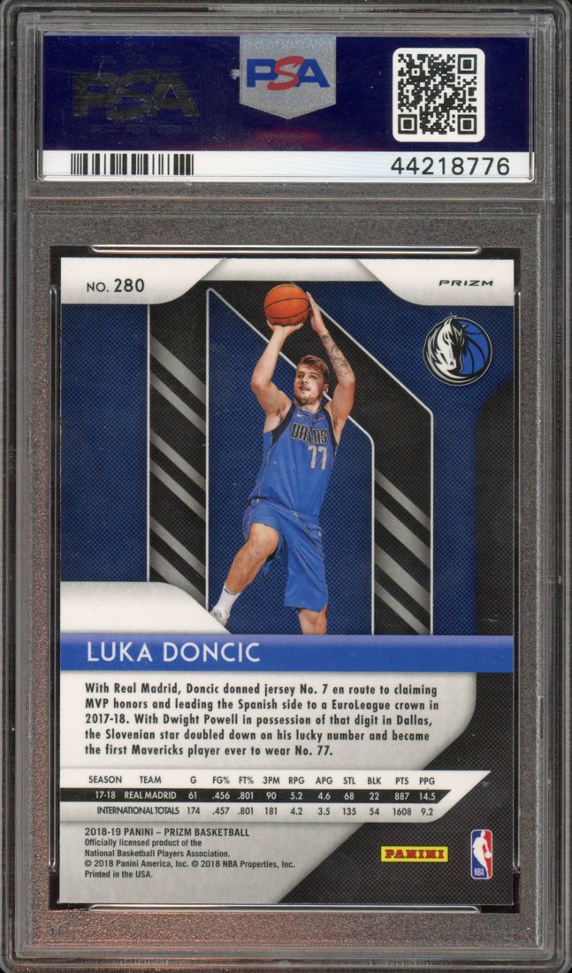 2018 Panini Prizm Luka Doncic #280 Hyper Prizm back