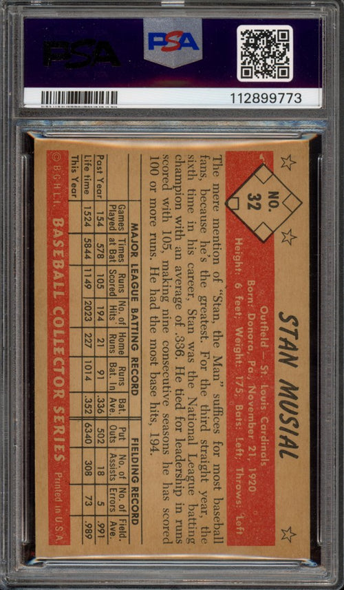 1953 Bowman Color Stan Musial (back)
