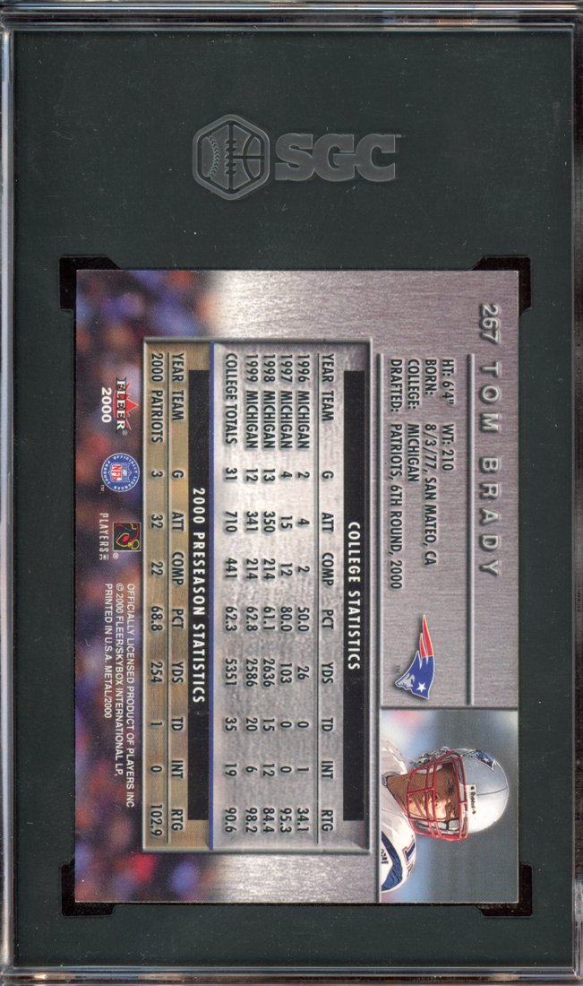 2000 Fleer Metal Tom Brady #267 back