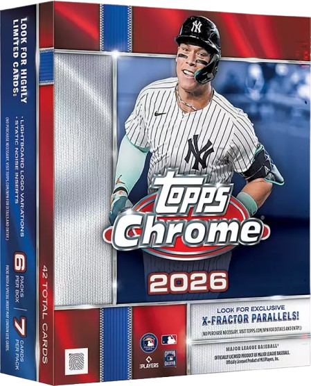 2026 Topps Chrome Baseball Mega Box front