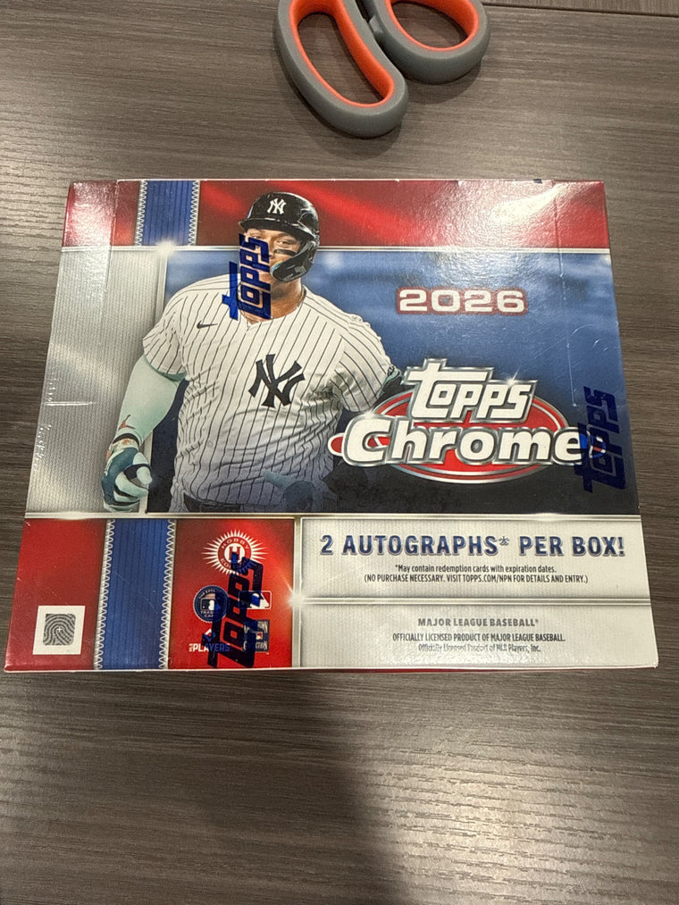 2026 Topps Chrome Baseball Jumbo Box back