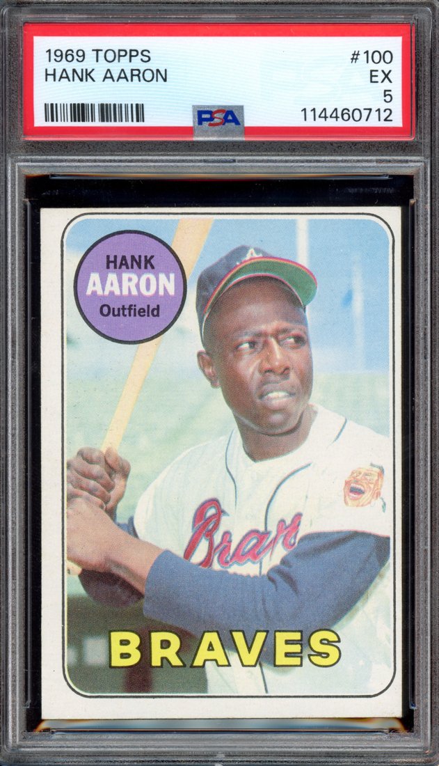 1969 Topps Hank Aaron #100 front