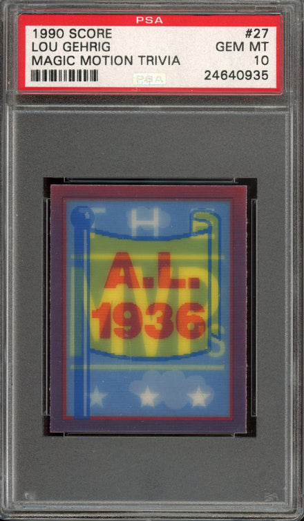 1990 Score Magic Motion Trivia Lou Gehrig #27