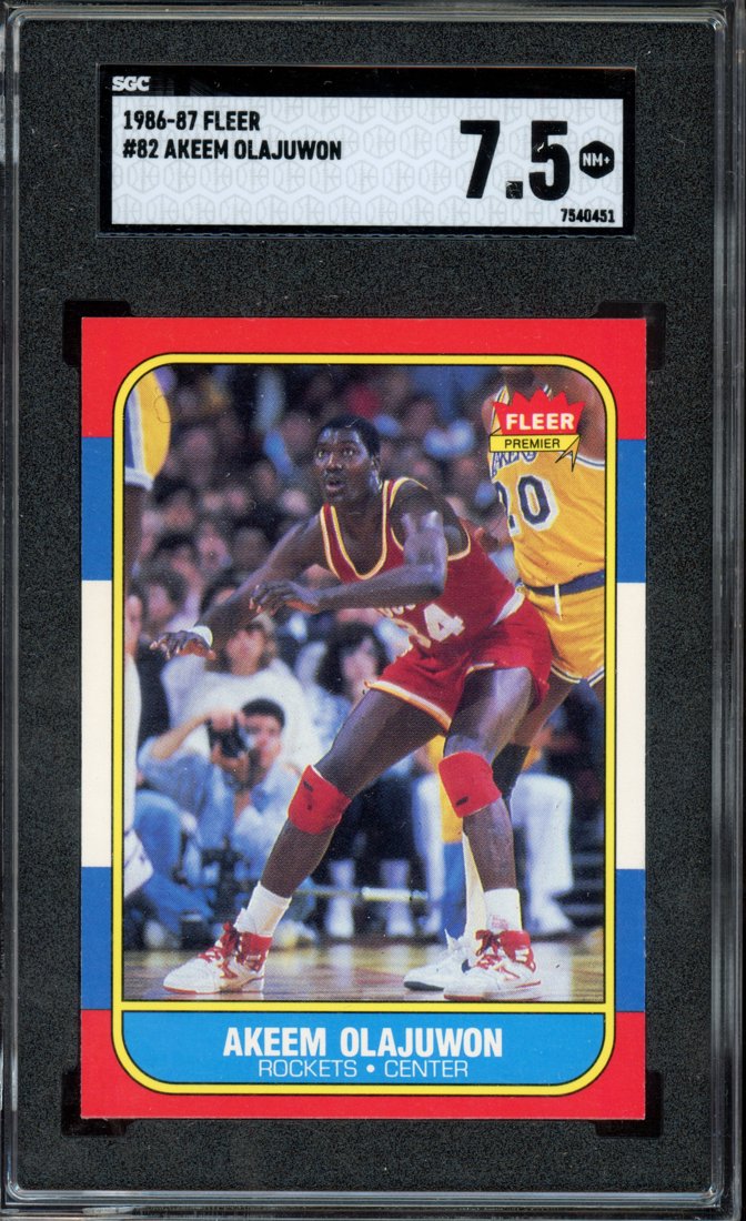 1986 Fleer Akeem Olajuwon #82 front