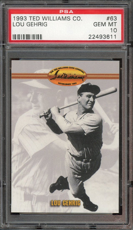 1993 Ted Williams Card Company Lou Gehrig #63