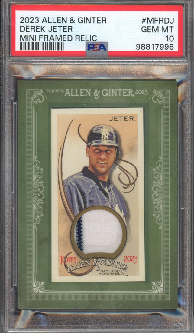 2023 Topps Allen & Ginter Mini Framed Relic Derek Jeter #MFR-DJ front