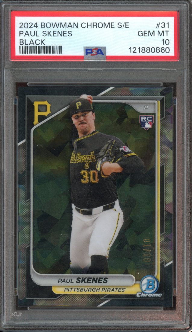 2024 Bowman Chrome Sapphire Edition Paul Skenes #31 Black 01/10 front