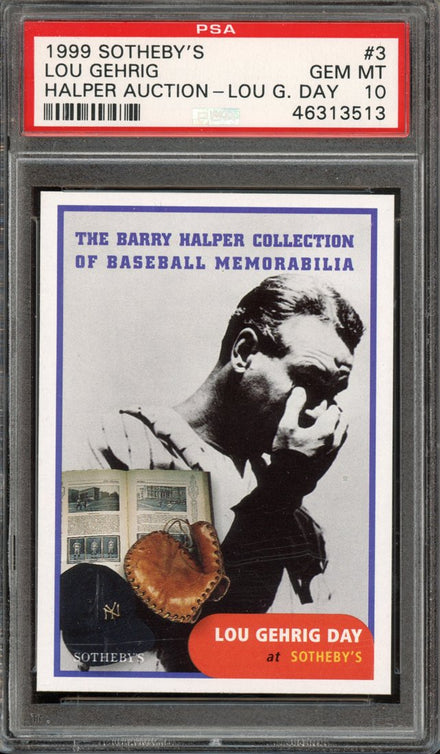 1999 Sotheby's Barry Halper Collection Lou Gehrig #3