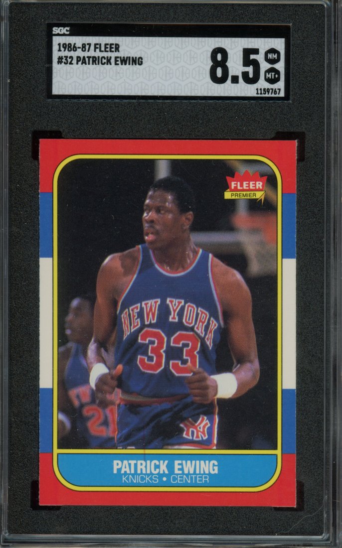 1986 Fleer Patrick Ewing #32 front