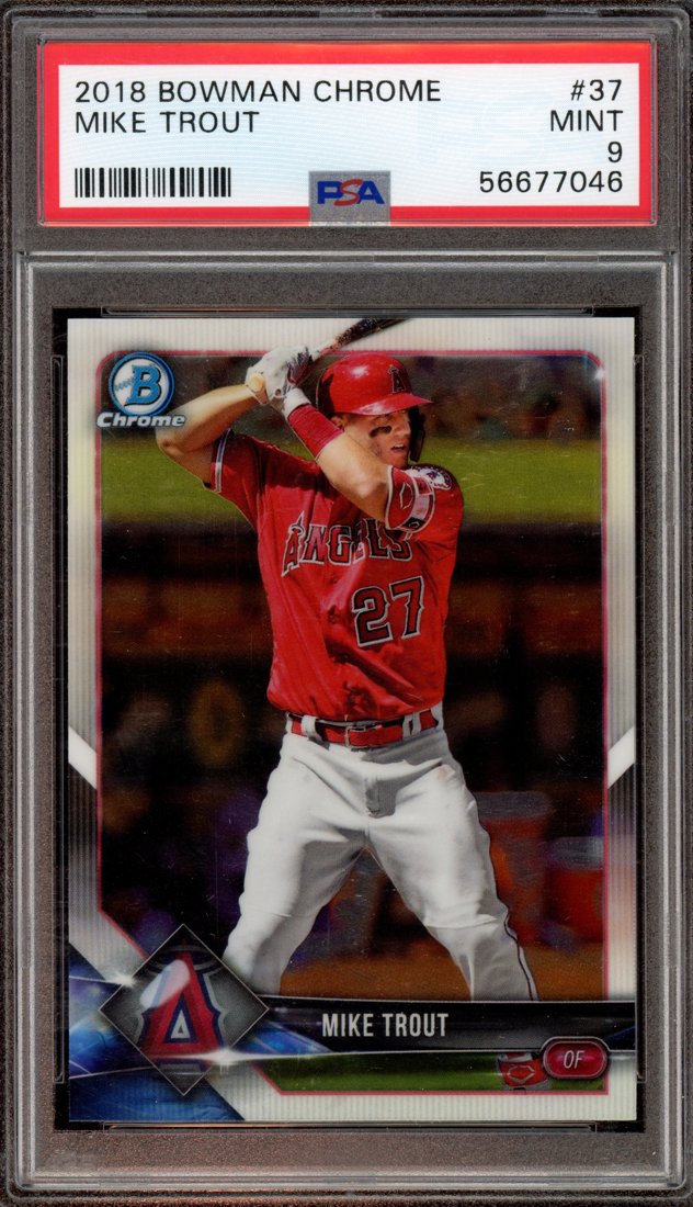 2018 Bowman Chrome Mike Trout #37 front