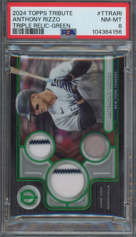 2024 Topps Tribute Anthony Rizzo #TTRARI Triple Relic Green 73/99