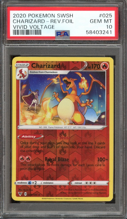 2020 Sword & Shield Vivid Voltage Charizard #025/185 Reverse Holo