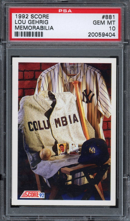 1992 Score Lou Gehrig #881 Memorabilia