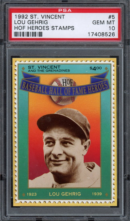 1992 St. Vincent HOF Heroes Stamps Lou Gehrig #5
